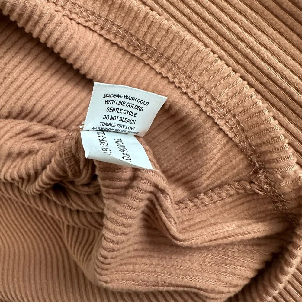 Plus Size Cropped Long sleeve Tee. Corduroy - Picture 2 of 7